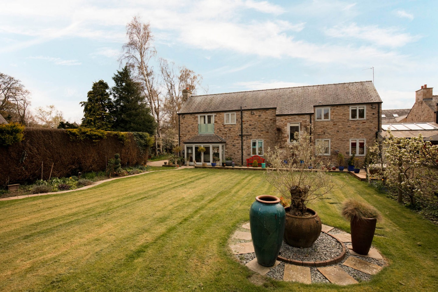 Birchwood House rear view and garden